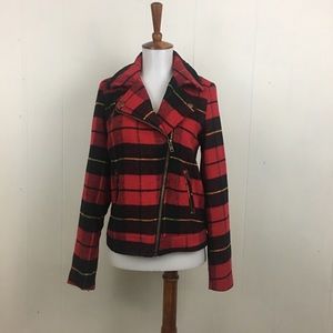 Thread & Supply Plaid Moto Style Jacket